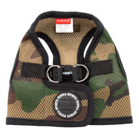 Puppia Soft Dog Harness No Choke Over-The-Head Triple Layered Breathable Mesh Adjustable Chest Belt and Quick-Release Buckle, Camouflage, X-Small