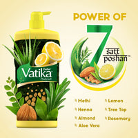 Dabur Vatika Lemon Anti-Dandruff Shampoo - 640ml | Reduces Dandruff from 1st wash | Moisturises Scalp | Provides Gentle Cleansing, Conditioning & Nourishment to Hair