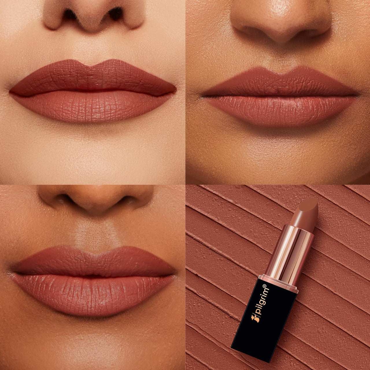 Pilgrim Matte Bullet Lipstick Intense Colour Transferproof & Smudgeproof Nude Mystery -05,Peach
