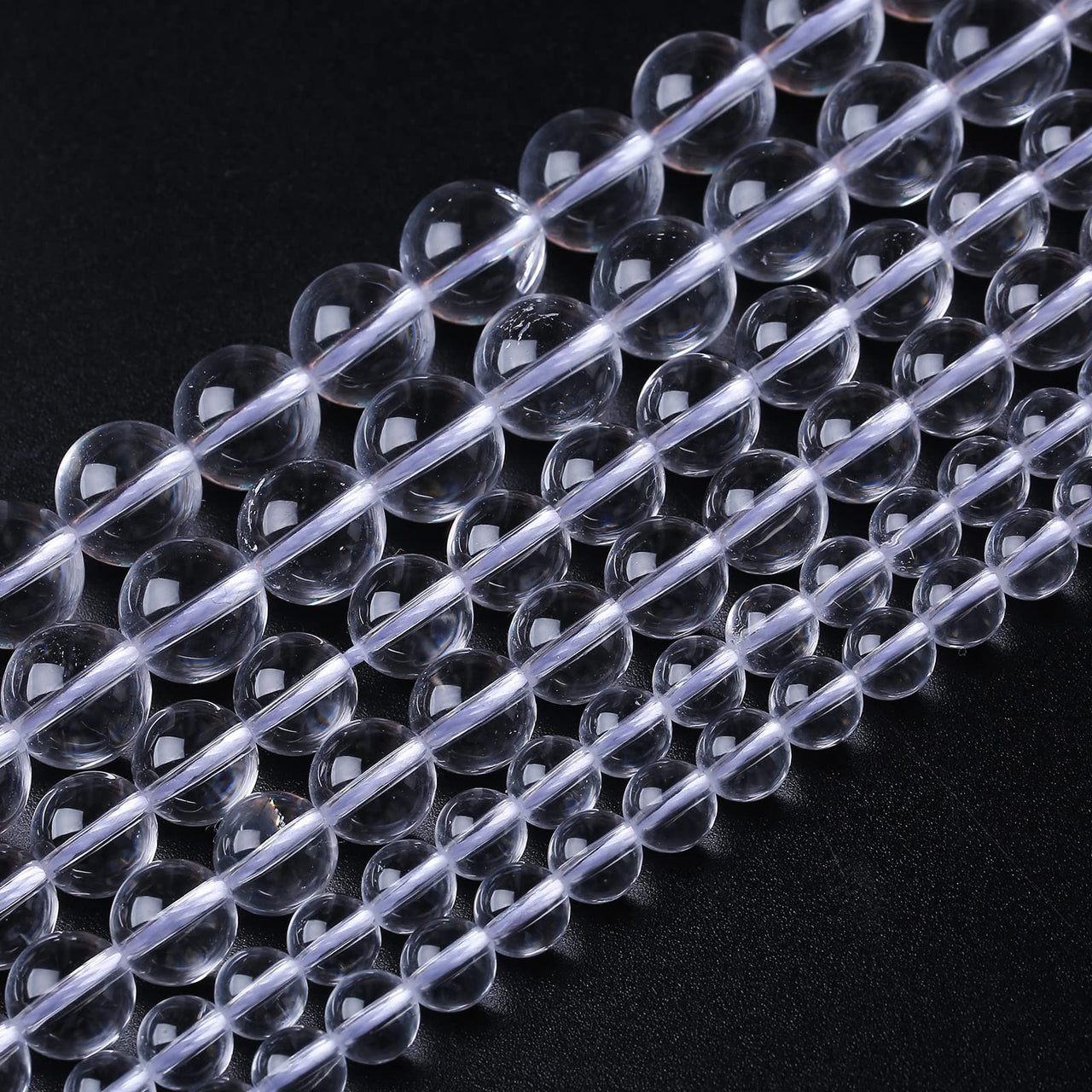 36PCS 10MM Clear White Crystal Quartz Stone Beads Natural Gemstone Bead Crystal Healing Energy Jewelry Making DIY 15 inches