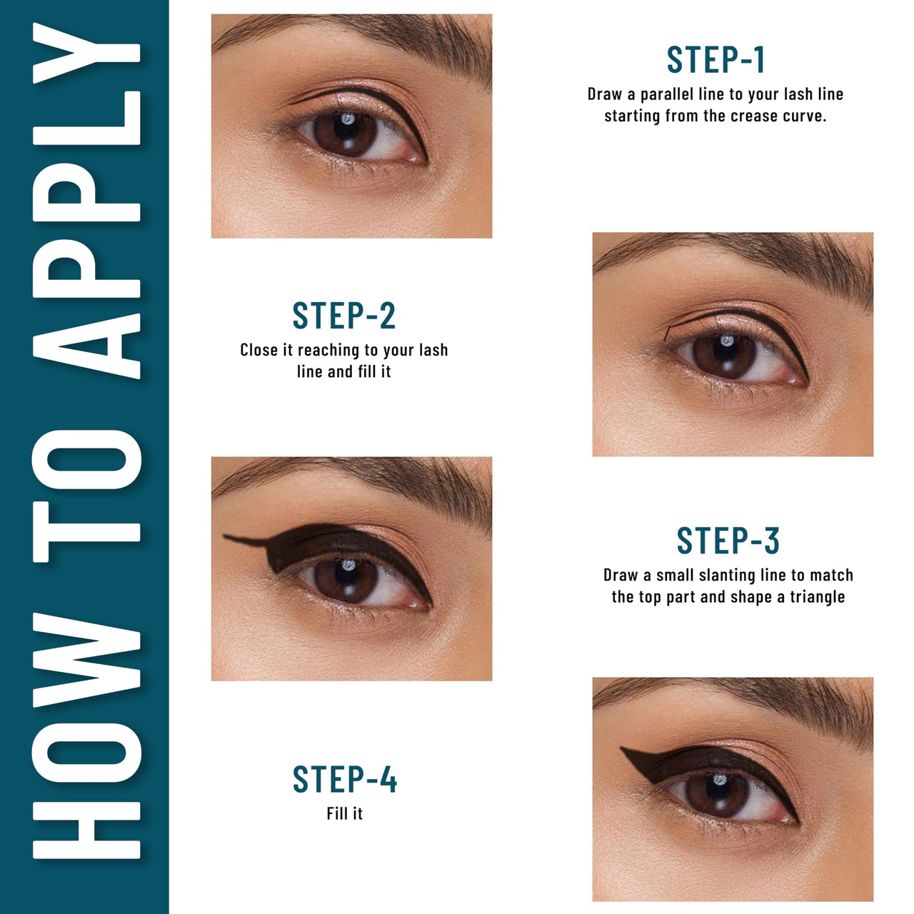 Seven Seas Dark Line Eye Liner Waterproof Liquid Black Eyeliner | Smudge Proof Transfer Proof | Eye Liner for Eye Makeup | Black, 5ml