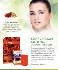 Vaadi Herbals Kesar Chandan Facial Bar with Extract Orange Peel, 25g