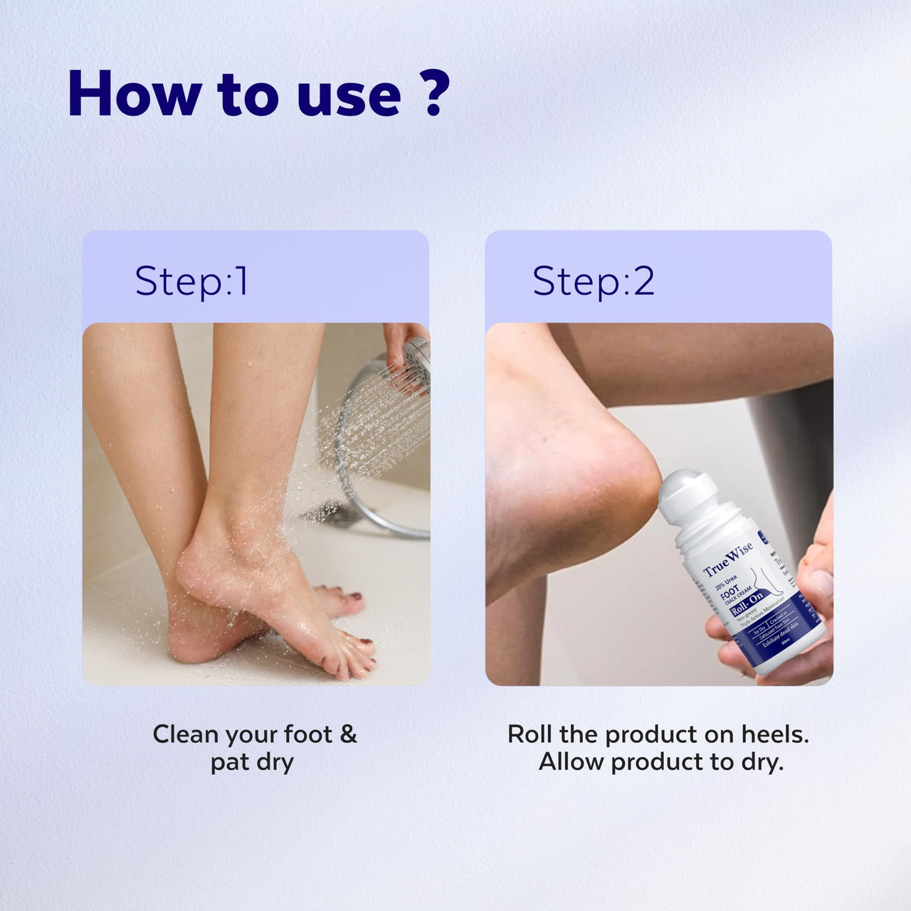 TrueWise® 20% Urea Crack Heel Repair Foot Cream Roll On 50ml Foot Cream For Dry And Cracked Feet With 2% Lactic Acid, Olive Oil & Vitamin E | Help Heel Repair and Moisturise Cracked Heels (2)