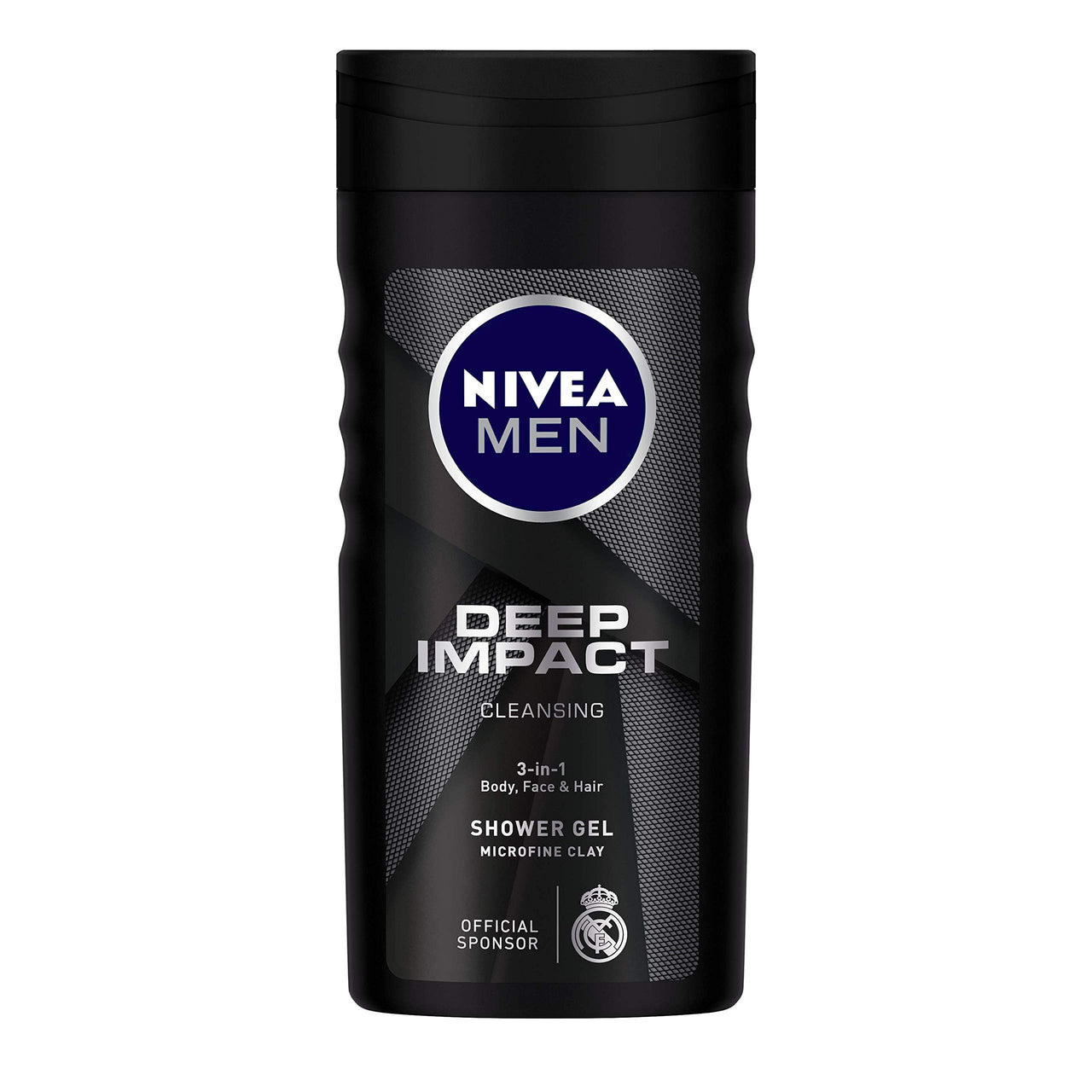 NIVEA Men Body Wash, Deep Impact Shower Gel for Body Face & Hair, 250 ml each (Pack of 3)