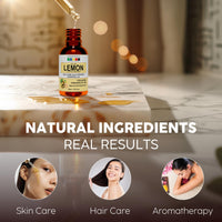 Organix Mantra Lemon Oil | Improves Skin Radiance, Boost Hair Luster | Revitalizing Care for Face, Scalp & Skin | 15ML