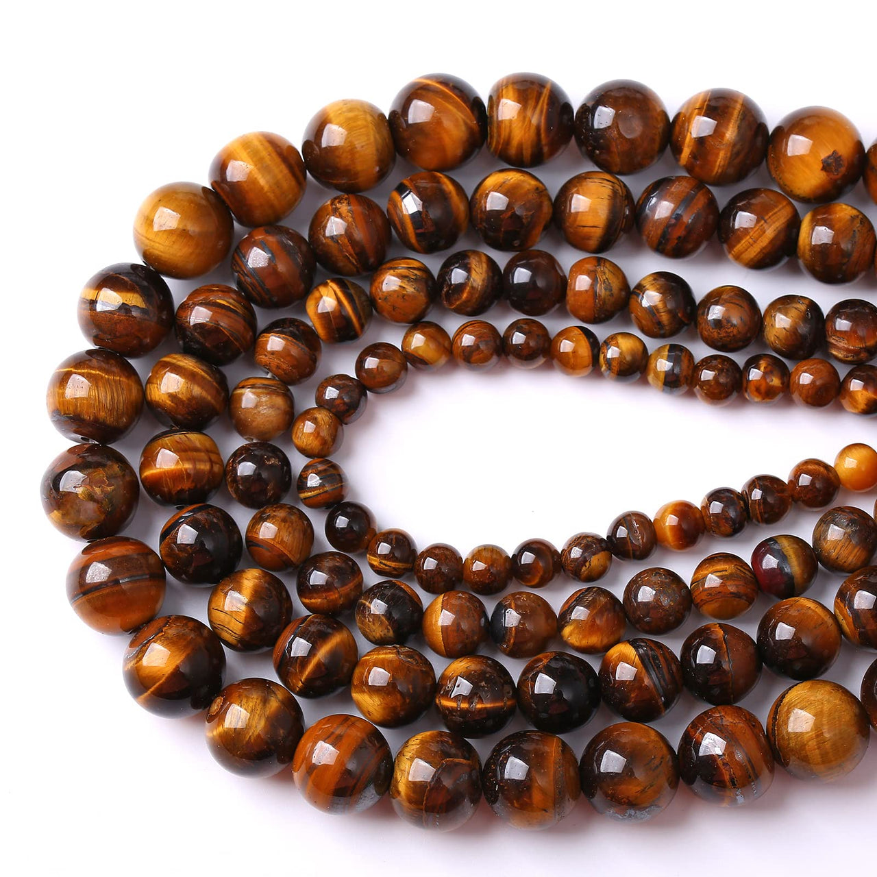 10MM 36PCS Natural Stone Yellow Tiger Eye Stone with Iron Mine Beads for Jewelry Making DIY Bracelet Energy Crystal Healing Power Iron Yellow Tiger Eye 10mm