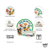 Zak Designs PAW Patrol Kids Dinnerware Set 3 Pieces, Durable and Sustainable Melamine Bamboo Plate, Bowl, and Tumbler are Perfect For Dinner Time With Family (Chase, Marshall, Skye & Friends) 8
