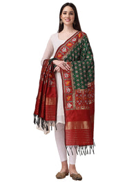 KAPAAHA Women's  Woven Silk Blend Patola Fulwadi Dupatta, Width 45 inch, Length 2.5 meter