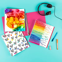 Avery + Amy Tangerine Designer Collection Binder, 1 Inch Round Rings, 175-Sheet Capacity, Hatchmark Hearts (28320)