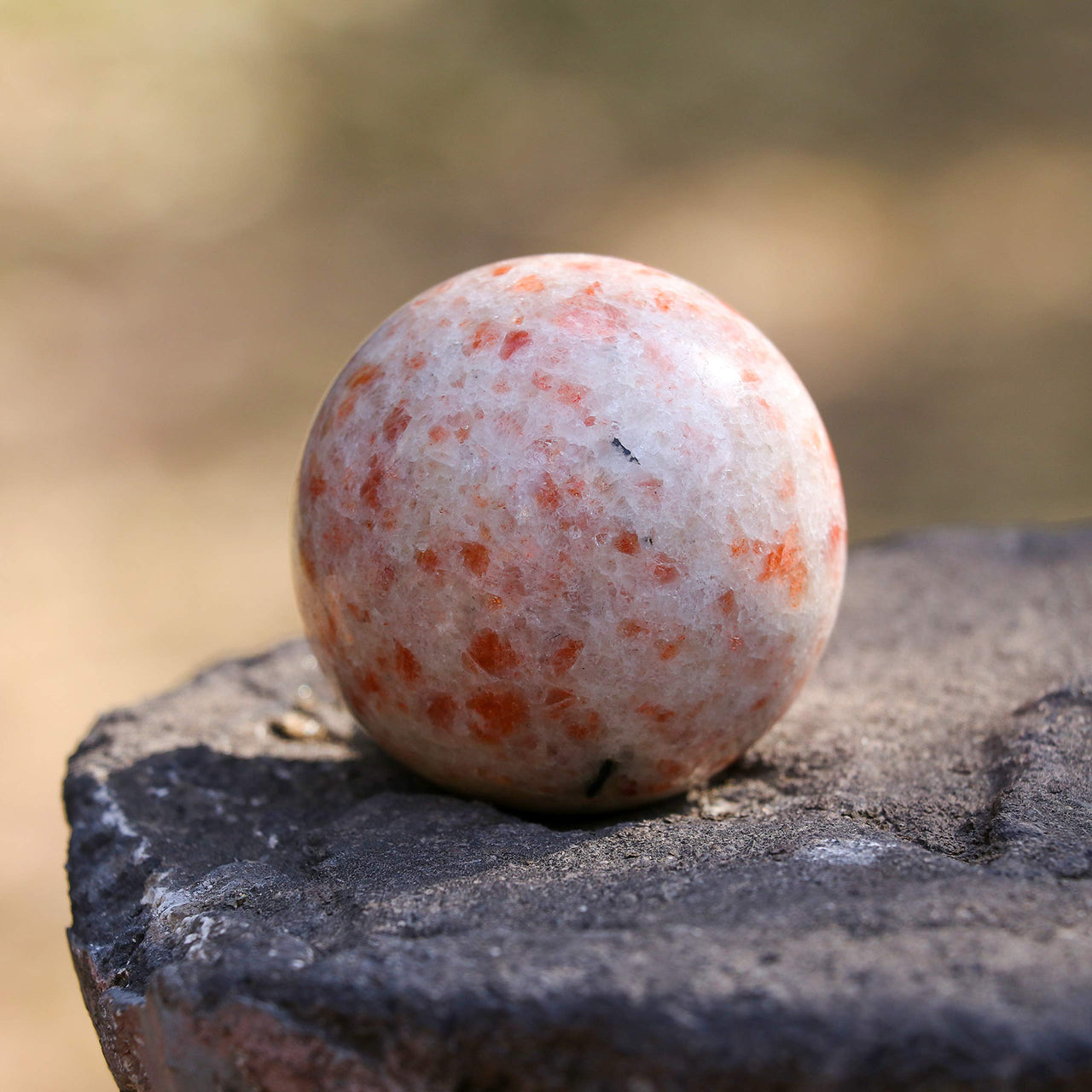 Sunstone | Crystal Sphere Ball | Gemstone Ball with Stand | Natural Gemstone for Healing Crystals | Crystal Balls for Witchcraft | Chakra Balancing | Spiritual Gift Home Décor | Size :- 50-60 mm Sunstone Crystal Sphere
