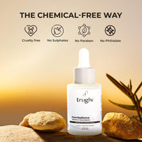 Truglw 10% Vitamin C Serum for Face, Hydrates Dry Skin with 1% Hyaluronic Acid, 5% Niacinamide, Brightens Dull Skin, Fades Dark Spots, Reduces Pigmentation, For Sensitive and Acne-Prone Skin - 30ml