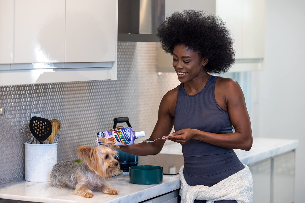 Dental Fresh Advanced Plaque and Tartar Water Additive, 17oz – Dog Teeth Cleaning Formula to Freshen Breath and Improve Overall Oral Health 17 oz