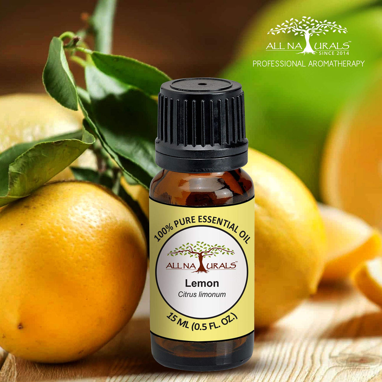 All Naturals Lemon (Maharashtra) Essential Oil 100% Pure for Pigmentation, Itchiness and Freshness - 15 mL