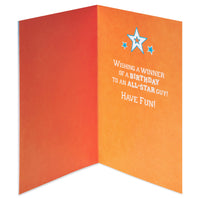American Greetings Birthday Card for Boy (All-Star Guy) Sport Icons w Ltg