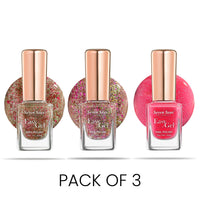 Seven Seas Easy Gel Nail Polish | Quick Dry Gel Nail Polish, Pack of 3 (Combo-15, 30ml)