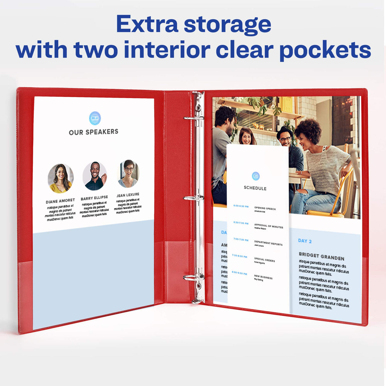 Avery Economy 3 Ring Binder, 1" Round Rings, 1 Red Binder (03310) 1 Pack