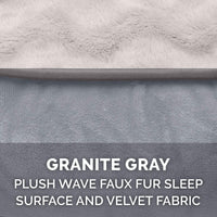 Furhaven Replacement Dog Bed Cover Perfect Comfort Plush & Velvet Waves Sofa-Style, Machine Washable - Granite Gray, Medium Cover Only 30.0