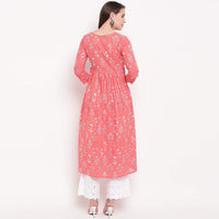 Vbuyz Women's  Floral Print Anarkali Cotton Kurti(VF-KU-591-592)