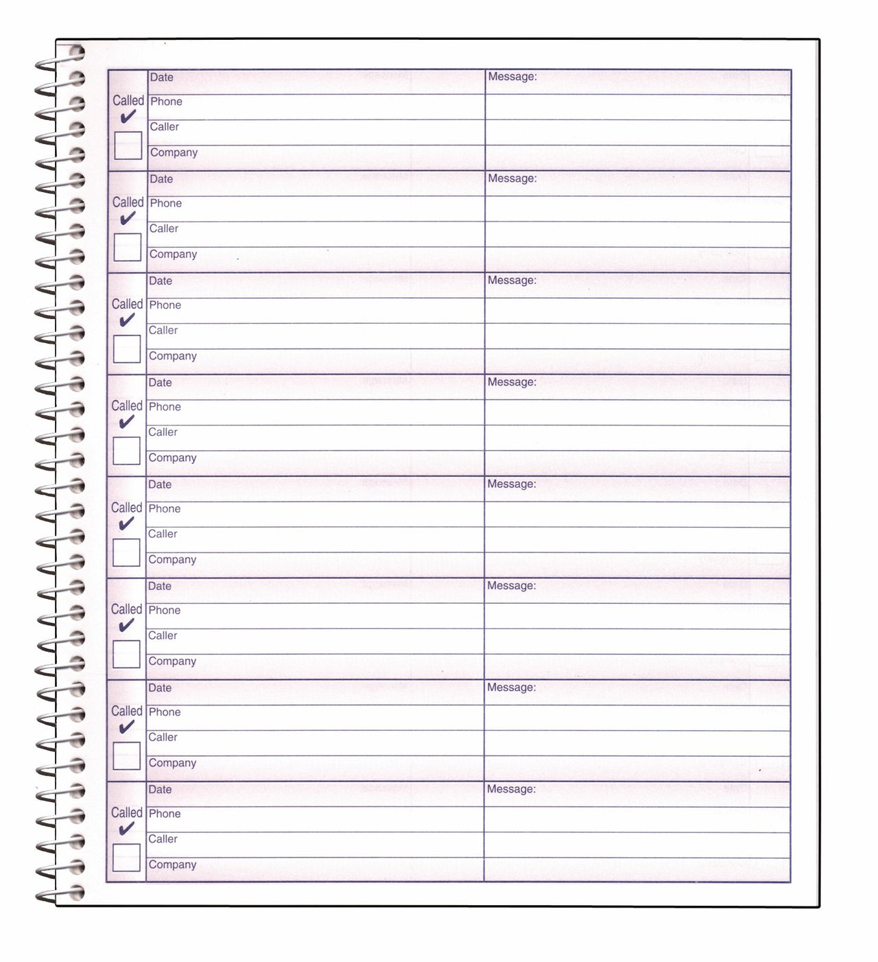 Adams Voice Mail Log, 8 1/4 x 8 1/2 Inch, Spiral Bound, 120 Forms per Book, White (S8796)