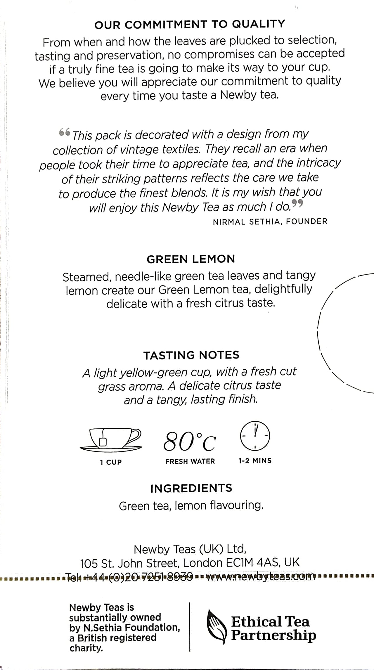 Newby Green Lemon Tea | 25 Tea Bags | Natural Fusion of Verdant Green Tea wth Bright Dried Lemon | 50 gms