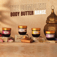 RYLLZ ESSENTIALS Sandalwood Body Butter | with Shea Butter, Cocoa Butter, Mango Butter, Niacinamide & Jojoba Oil | for 48Hrs Moisturisation, Stretch Marks, Dry/Itchy Skin & Uneven Skin Tone | 200 ml