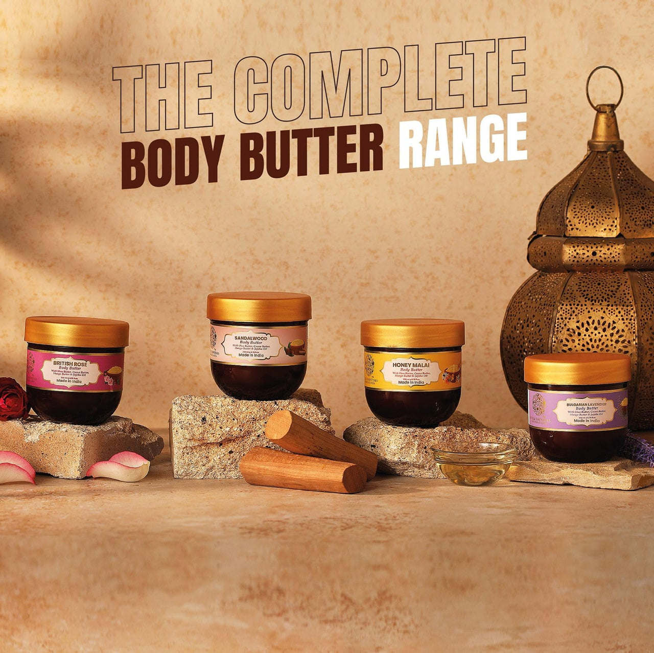 RYLLZ ESSENTIALS Bulgarian Lavender Body Butter With Shea, Cocoa & Mango Butter, Niacinamide & Jojoba Oil | For 48Hrs Moisturisation, Stretch Marks, Dry/Itchy Skin & Uneven Skin Tone | 200 Ml