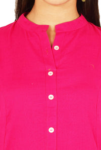 Pistaa's  Women's  Cotton Solid Readymade Salwar Suit Set