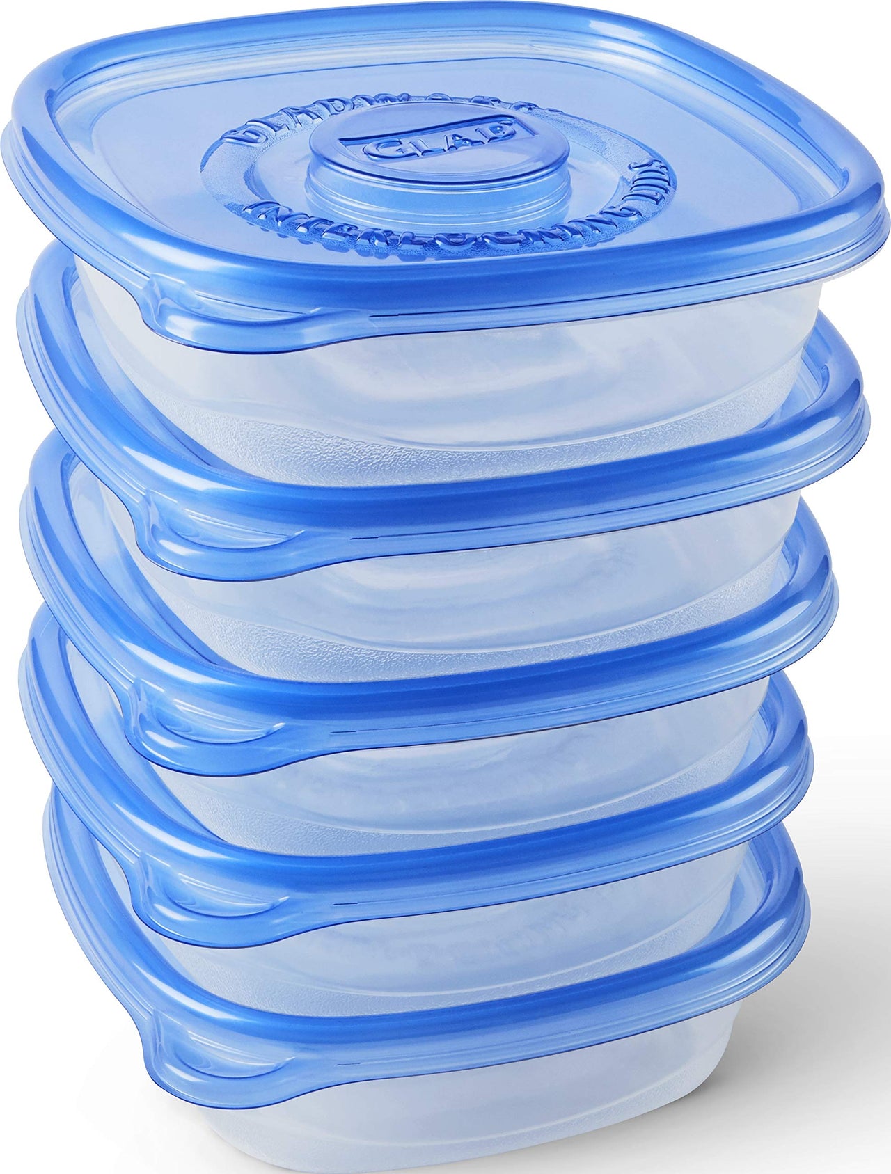 Glad GladWare Entrée Food Storage Containers Lock Tight Seal | BPA Free | Medium Square Plastic Containers Hold Up to 25 Ounces of Food, 5 Count - 2 Pack 25 oz - 10 Count