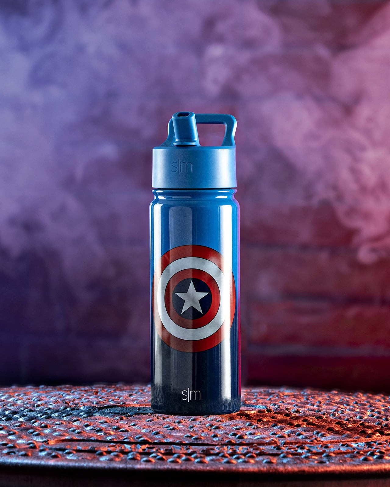 Simple Modern Marvel Captain America Water Bottle with Straw Lid | Insulated Stainless Steel Reusable Tumbler Gifts for Teenagers, Men | Summit Collection | 18oz, Captain America 18oz Water Bottle Marvel-Captain America Shield