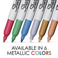 SHARPIE Metallic Permanent Markers, Fine Point, Silver, 2 Count