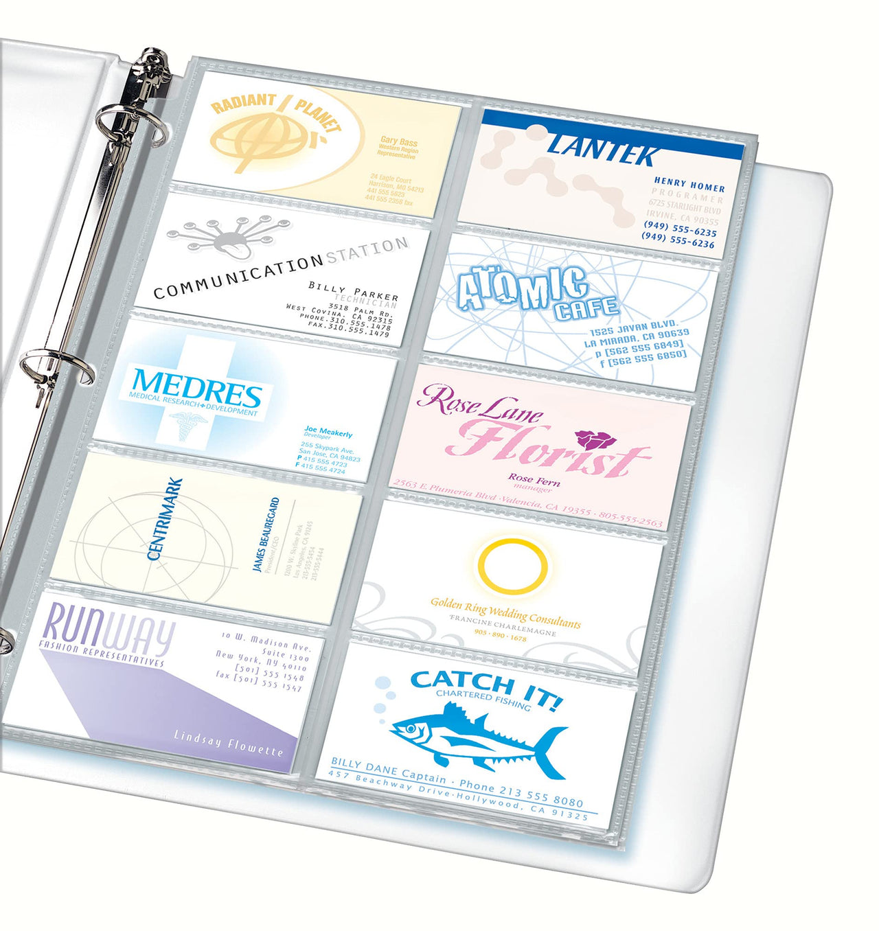 Avery Clear Business Card Organizer Pages for 3 Ring Binders, Pack of 10, Holds 200 Cards Total (76009) 1 Pack