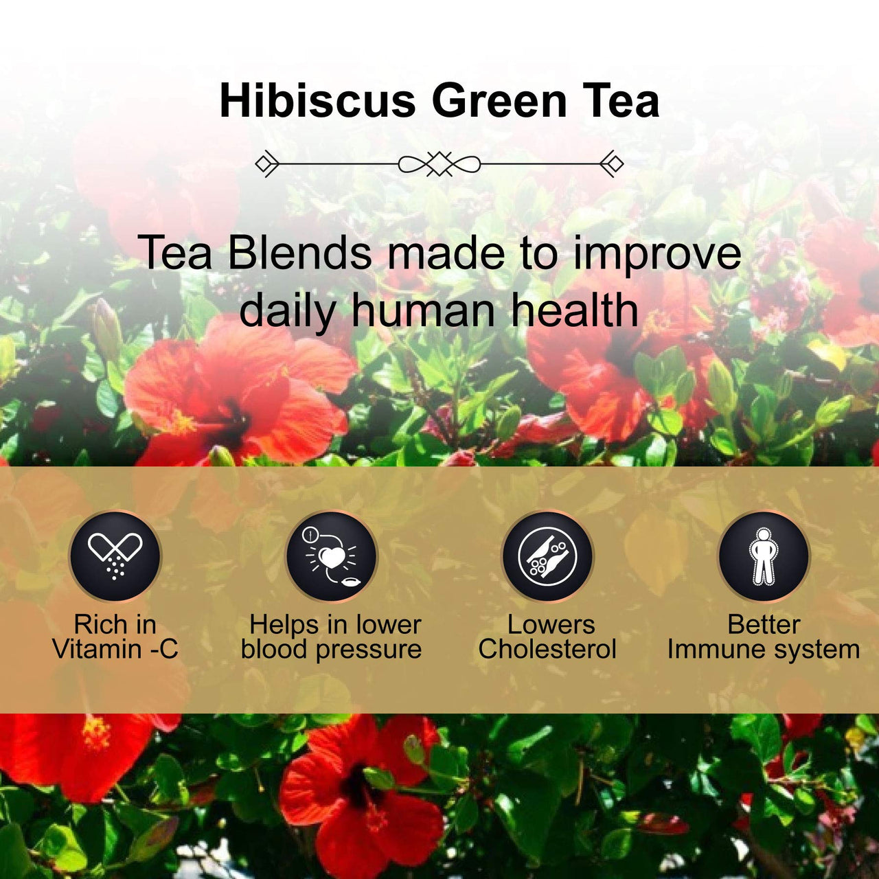 The Tea Heaven | Tea Gift - Hibiscus Green Tea-Rich in Vitamin C- 100% Natural Ingredients- 17 Tea Bags(1 Free Sample)