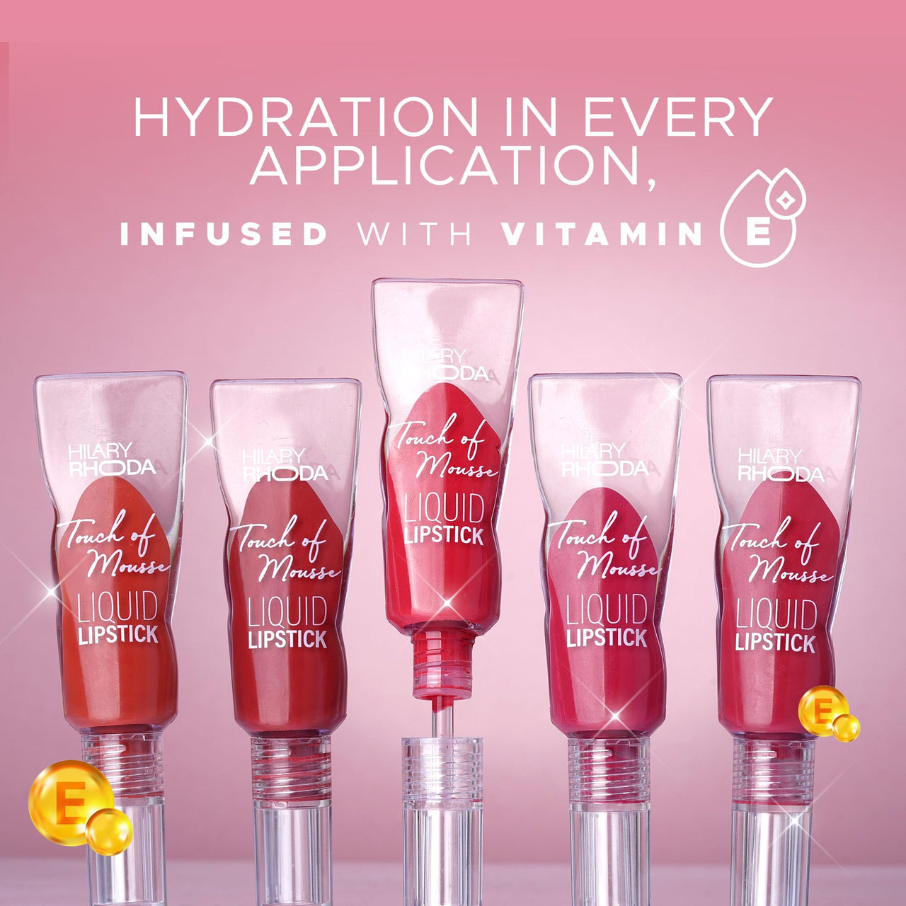 Hilary Rhoda Touch Of Mousse Lipstick | Matte Finish & Long Lasting | Infused with Vitamin E | Weightless & Liquid Lipstick with Mousse Finish | Smudge & Water Proof | Vegan - 5ml (Pink Casual - Shade 03)