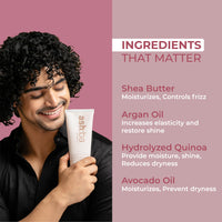 Ashba Botanics Nourishing Conditioner For Curly&Frizzy Hair|Deep Conditioning&Hydration For Wavy&Dry Hair|With Shea Butter,Argan&Green Tea|Natural-Silicone&Paraben Free-50 Ml,(1 count)