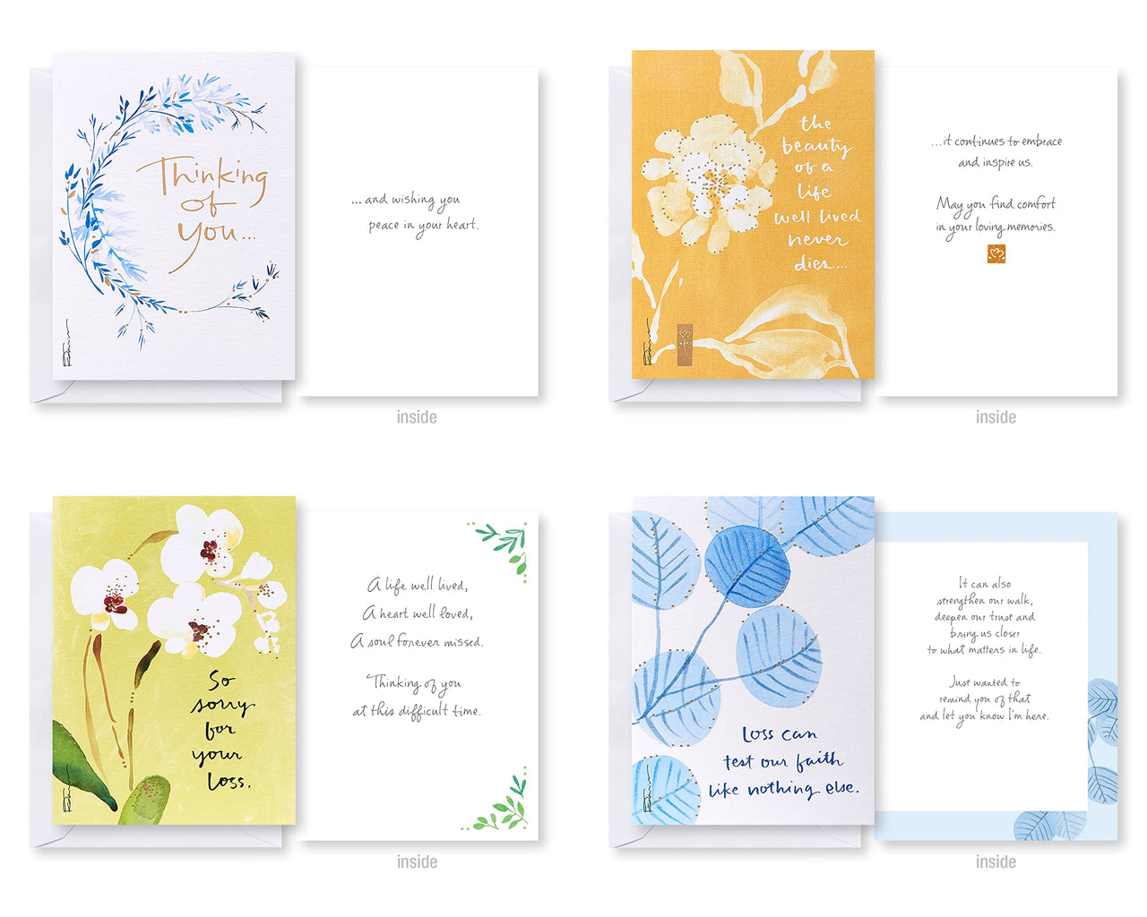 American Greetings Deluxe Boxed Sympathy, Thinking of You, and Blank Cards with Envelopes, Kathy Davis Designs (32-Count)