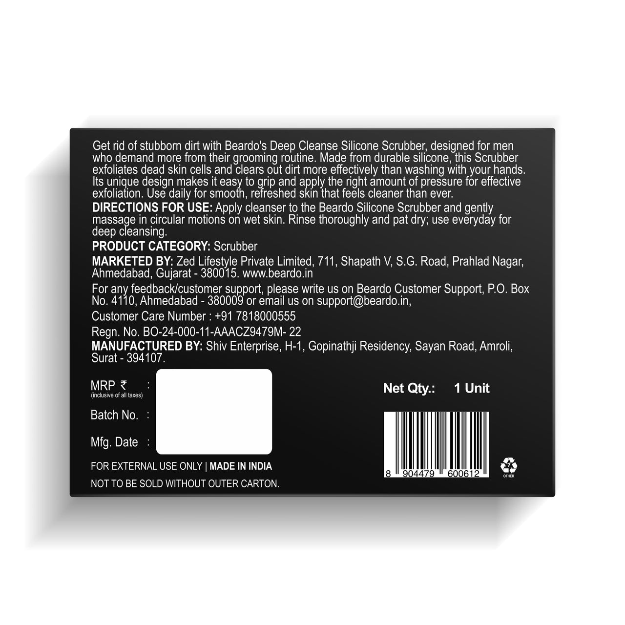 Beardo Silicone Body Scrubber Bath Brush for Men | Cleanses, Exfoliates & Removes Dead Skin | Super Soft Silicone Bristles | Lathers Well | Ergonomic No-Slip Handle, Body Scrubber for Men