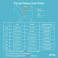 Gooby Zip Up Fleece Dog Sweater - Turquoise Wash, Large - Warm Pullover Fleece Step-in Dog Jacket with Dual D Ring Leash - Winter Small Dog Sweater - Dog Clothes for Small Dogs Boy and Medium Dogs Large chest (~20