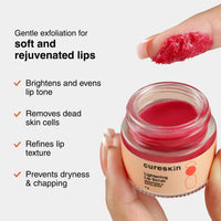 Cureskin Lightening Lip Scrub for Men and Women | Lip Scrub for Dark Lips to Lighten Pink