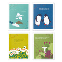 Compendium Positively Green 4-Pack of Thank You Cards – Thanks for Being You (Four Different Designs, One Card Each, with Envelopes) Thank You - Thanks for Being You