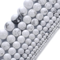 Natural Stone Beads 8mm White Howlite Gemstone Round Loose Beads Crystal Energy Stone Healing Power for Jewelry Making DIY,1 Strand 15