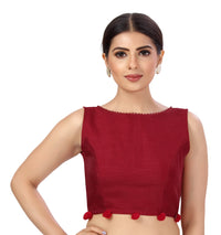 X3 Women's  Polyester Silk Sleeveless Saree Blouse