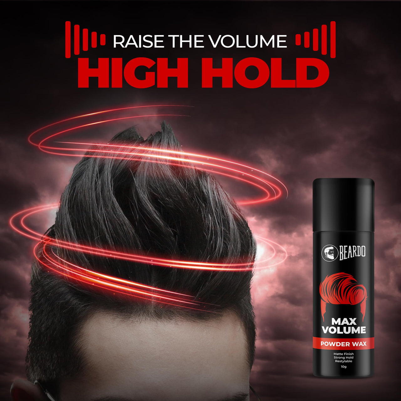 Beardo Max Volume Powder Wax 10 gm | Matte Finish | Strong Hold | Restylable | Hair Styling Wax | Hair Wax Powder For Men