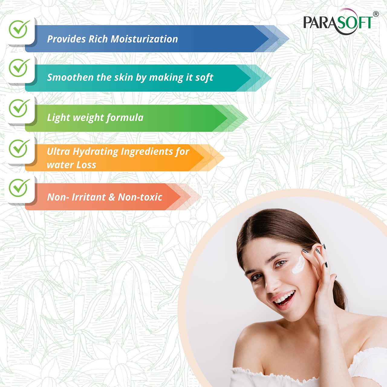 Parasoft Cream for Dry & Dehydrated Skin Intense Moisturizer Nourishing Cold & Winter Cream with Goodness of Aloevera for both Men & Women, Non-Greasy Paraben Free-100gm