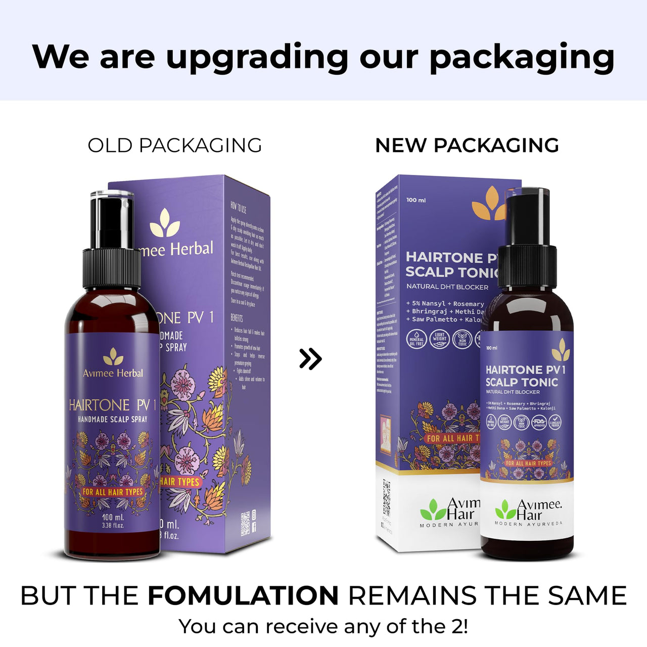 Avimee Herbal Hair Care Kit | For Hair Growth and Nourishment | Keshpallav Hair Oil, 100ml | Shakuntala Hair Cleanser, 200ml | Hairtone PV1 Scalp Spray, 100ml | Hair Care Combo