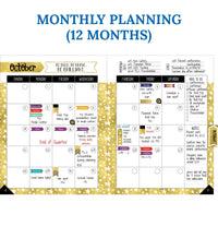 Carson Dellosa Sparkle and Shine Academic Teacher Planner—Undated Weekly/Monthly Plan Book, Lesson Planner and Record Organizer for Classroom or Homeschool (8.4