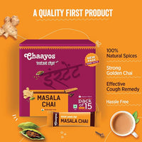 Chaayos Masala Instant Tea Premix Sachets - Regular Sugar (30 Sachets) 30 x 22g (660g) | Instant Masala Chai | Ready Mix Masala Tea Premix