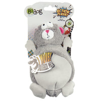 goDog Action Plush Squirrel Animated Squeaky Dog Toy, Chew Guard Technology - Gray, One Size