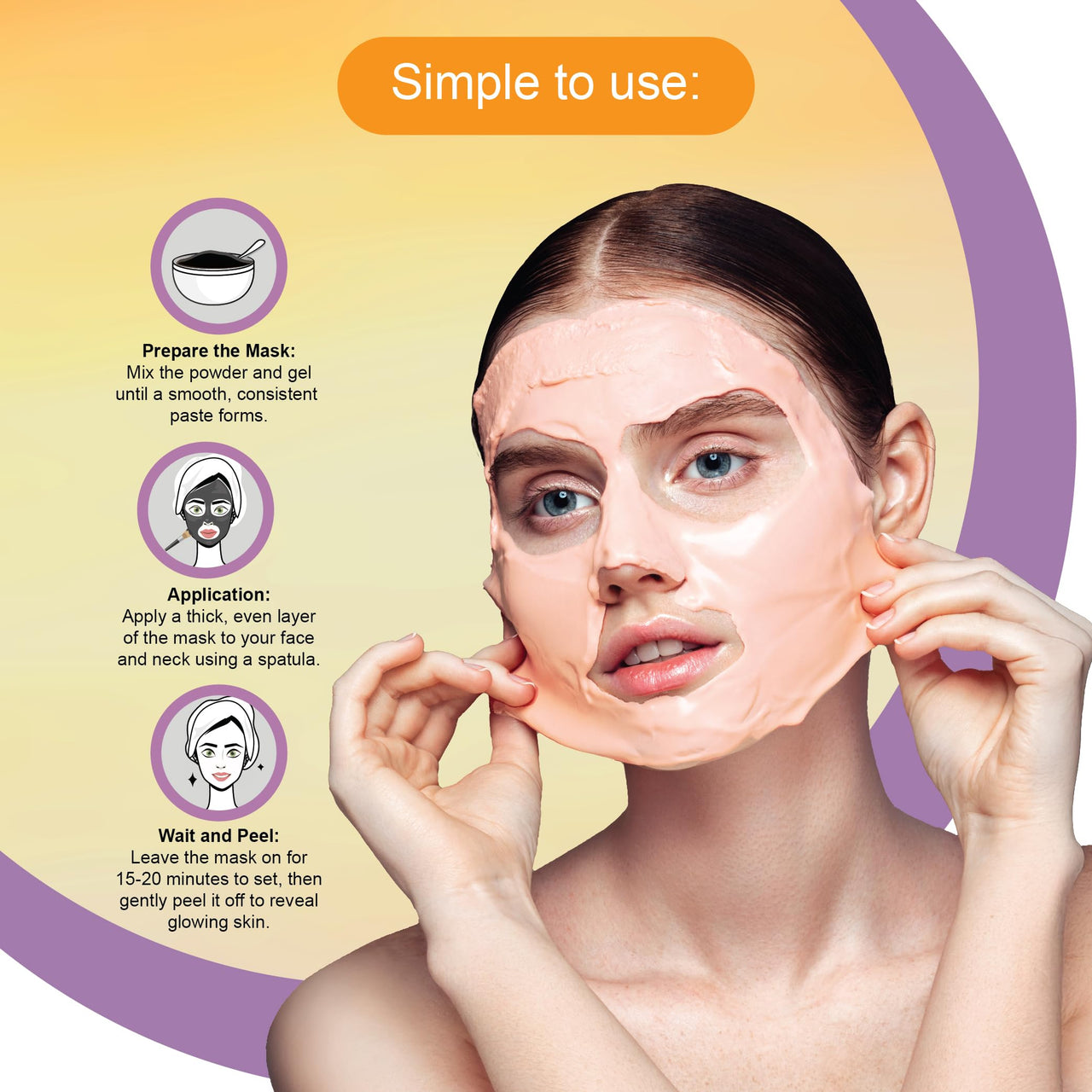 DR.Rashel Vitamin C Rubber Peel-Off Face Mask, Collagen Boosting, Anti-Wrinkle, Powder + Gel Formula || Brightening, Anti-Aging, Deep Cleansing & Pore-Reducing Face Mask for Glowing & Youthful Skin