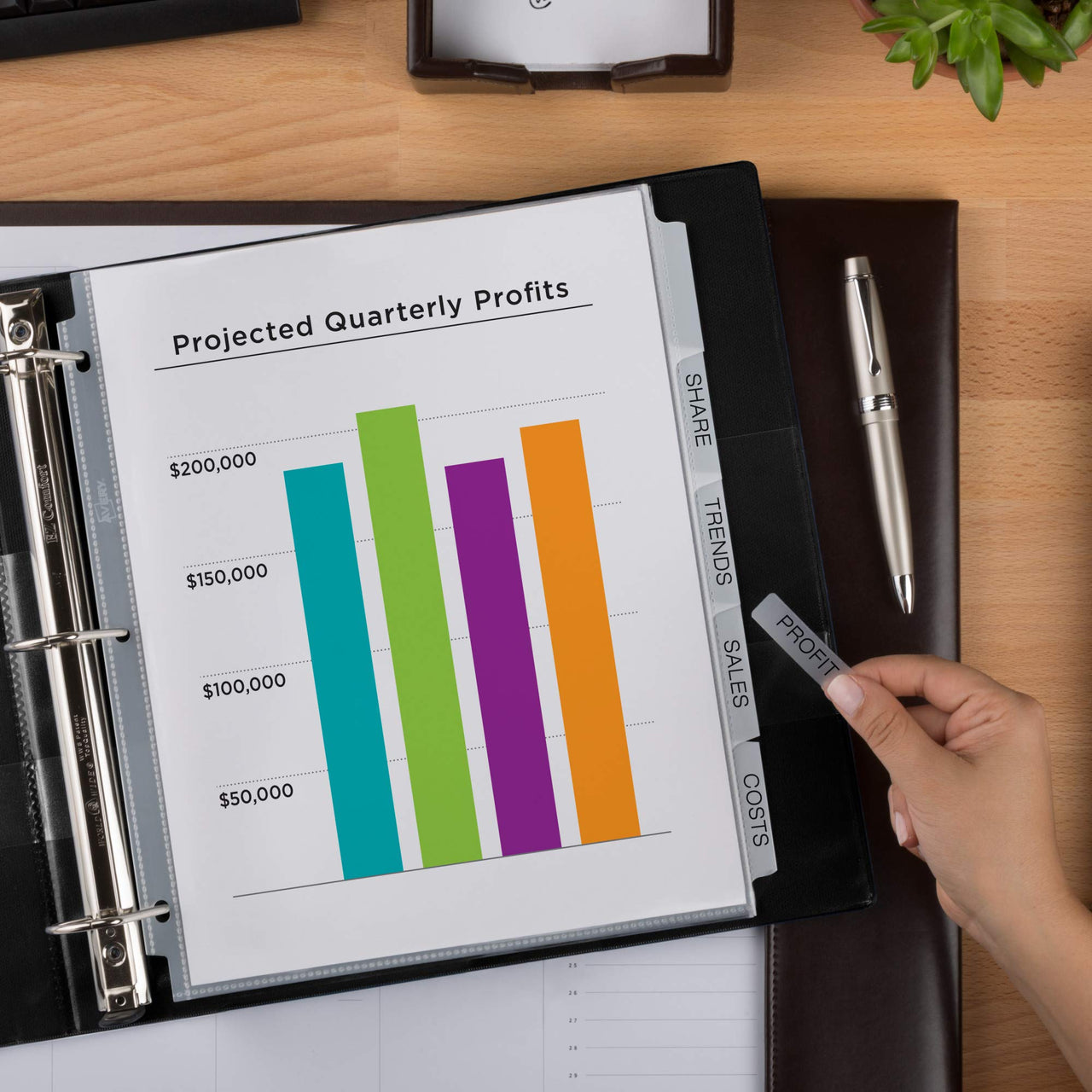 Avery 5-Tab Sheet Protector Dividers, Easy Print & Apply Clear Labels, Index Maker, White Tabs, 1 Set (75500)