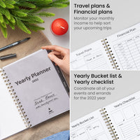 Arteza 2022 Monthly Planner, 205 Inner Pages, Black Brushstroke Design, 9.1 x 7.3 Inches – 12-Month Planner – Office Supplies to Track Plans & Stay Productive Black Cover